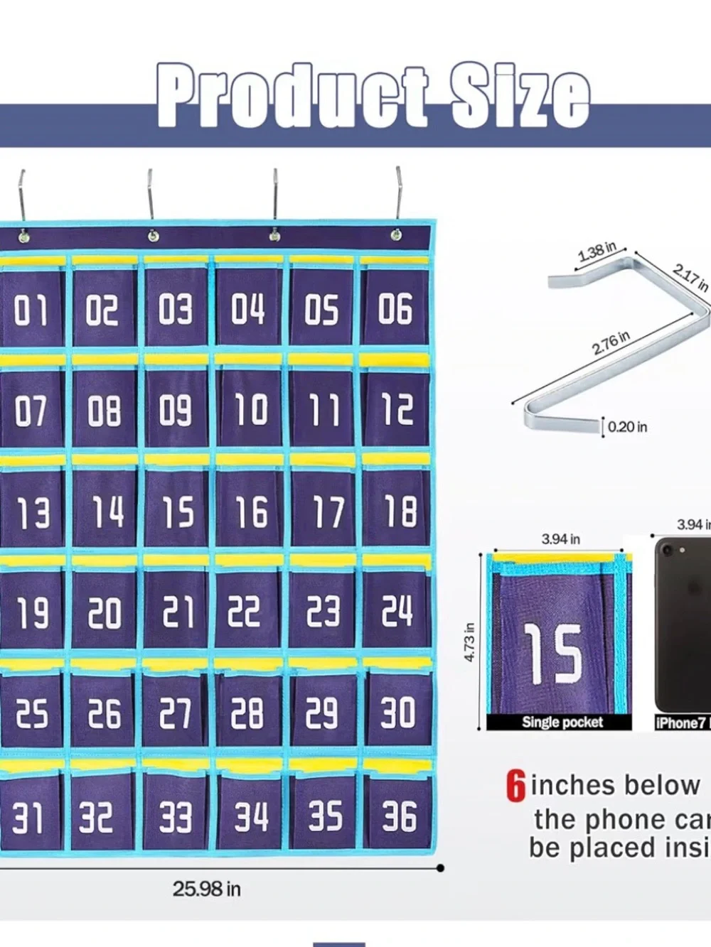 Loghot Classroom Closet Pocket Chart